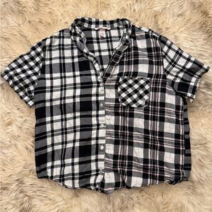 Victoria’s Secret Plaid Pajama Top Button Front Sleep Shirt Size Small